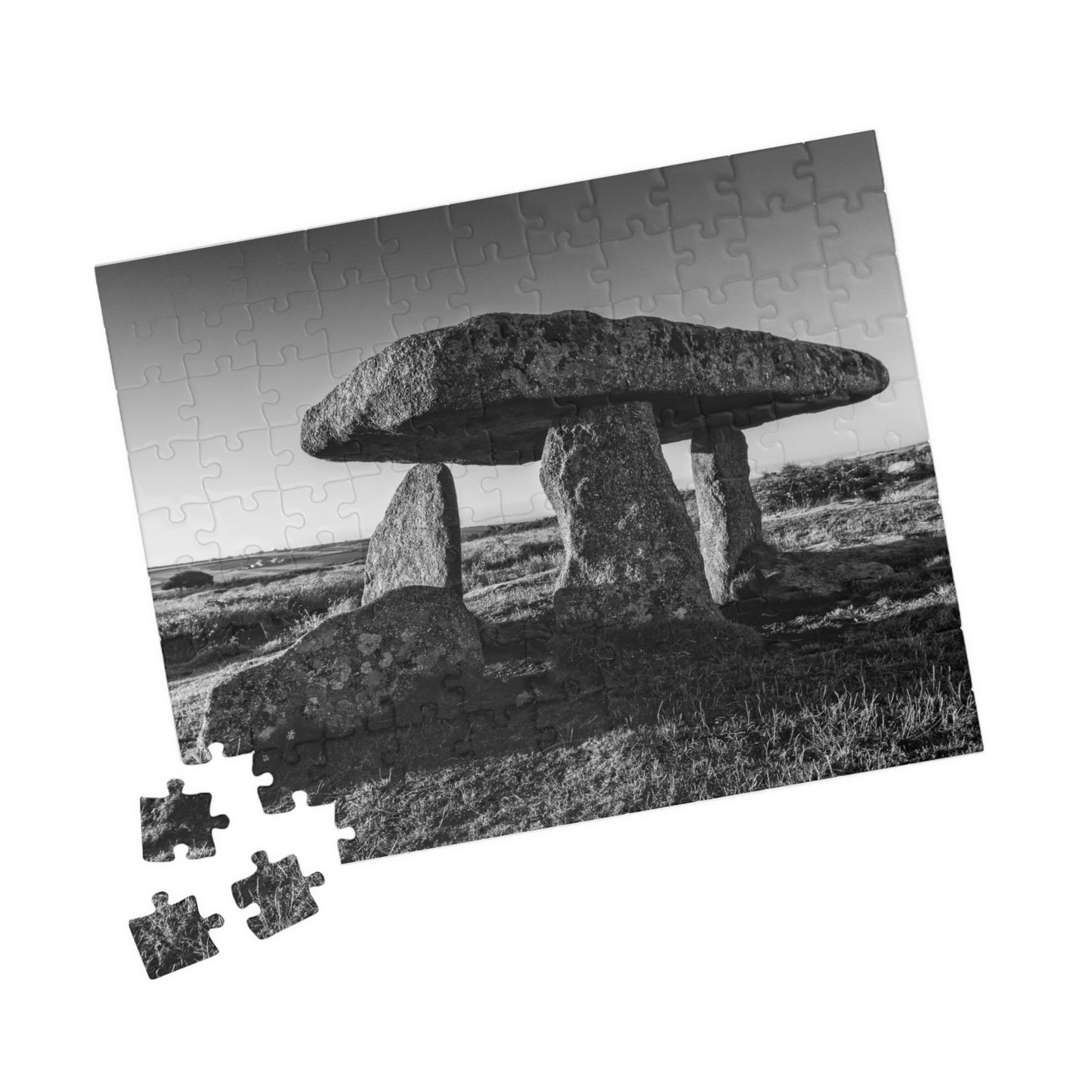 Cornwall Lanyon Quoit Black & White Photo Puzzle — 110–1014 Piece
