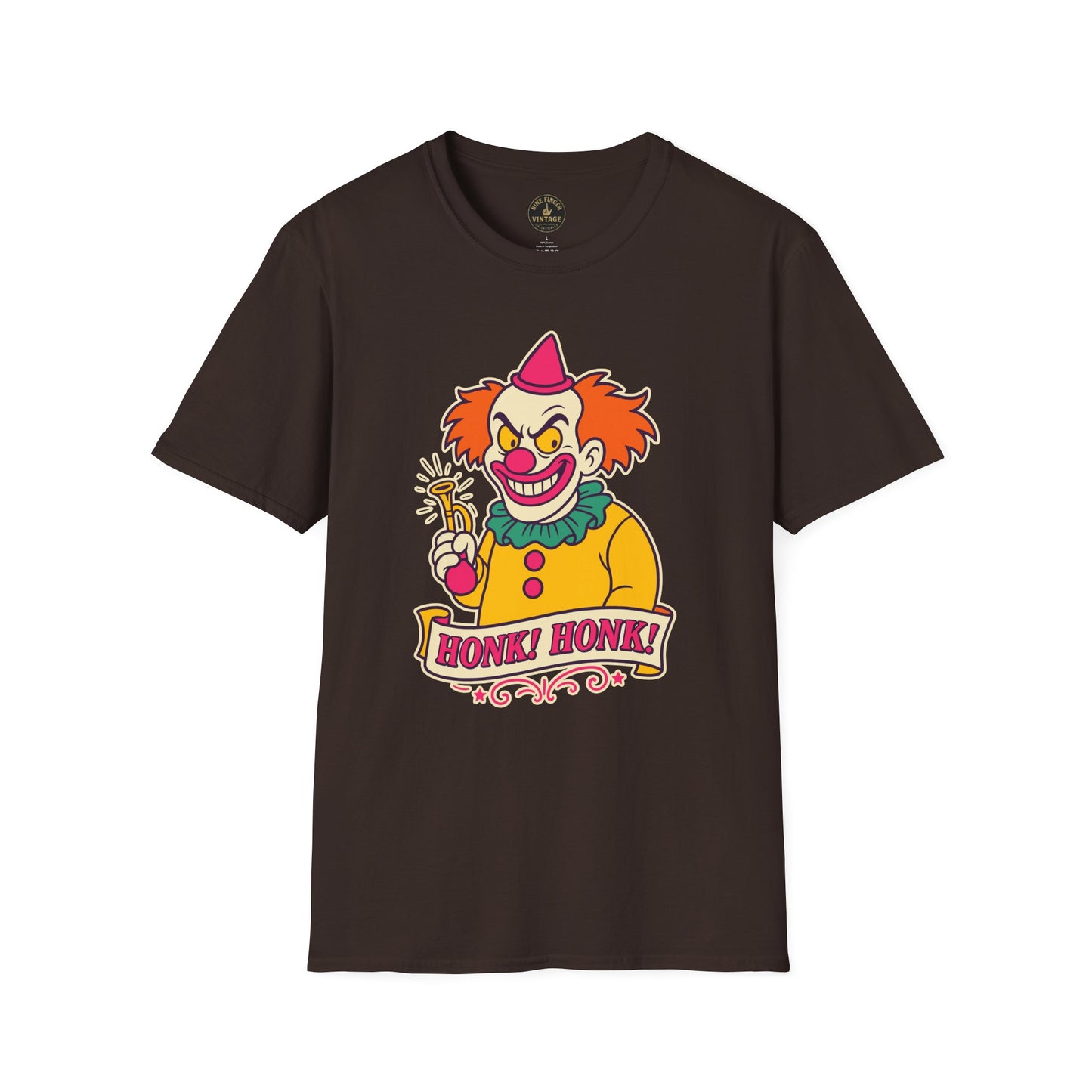 Retro Sinister Clown "Honk! Honk!" T-Shirt