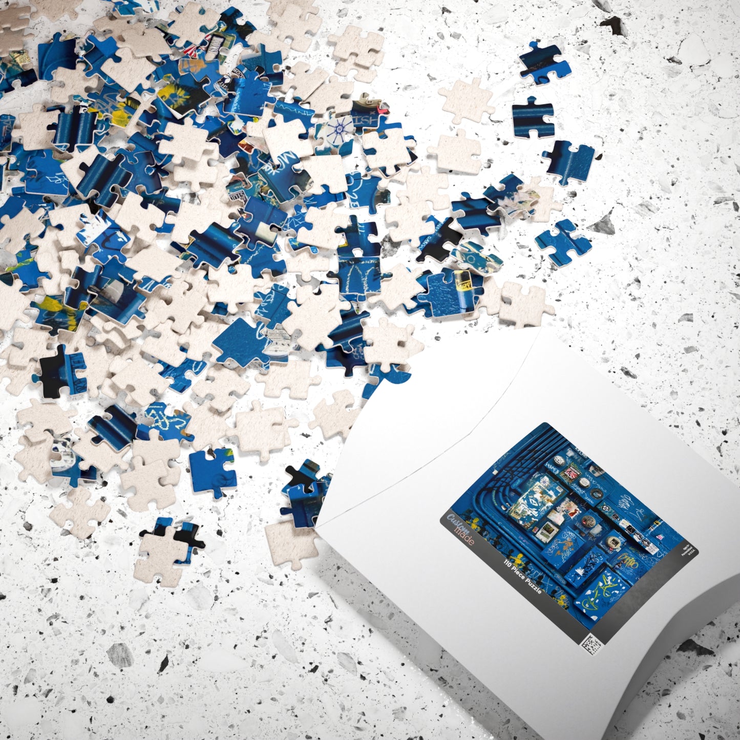 Blue Graffiti Urban Wall Jigsaw Puzzle — 110/252/520/1014-Piece