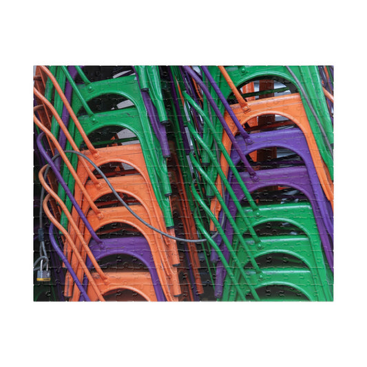 Colorful Stacked Chairs Jigsaw Puzzle — Vibrant Abstract Photo Puzzle (110–1014 pcs)