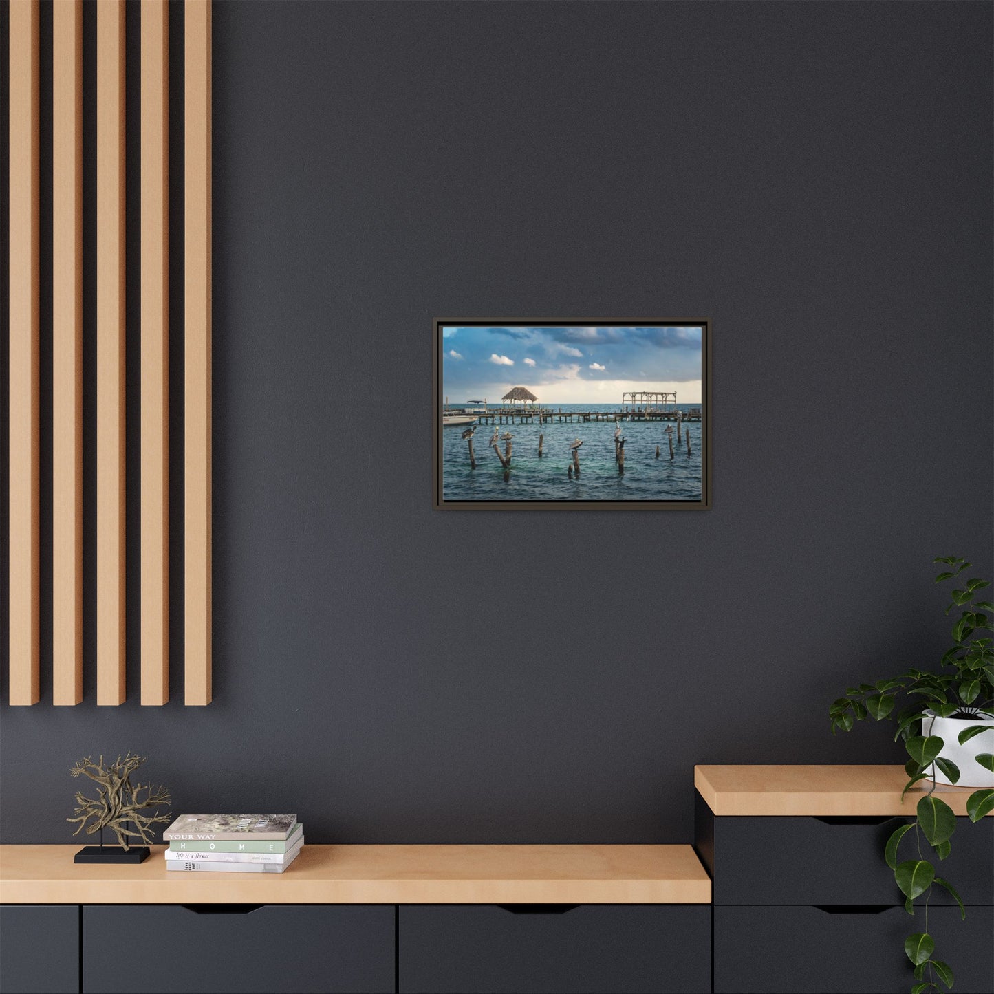 Seaside Pier Matte Canvas Print (Framed)