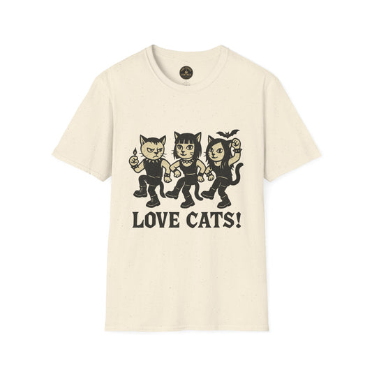Love Cats! Dancing Cat Trio T-Shirt | Retro Halloween Cat Design