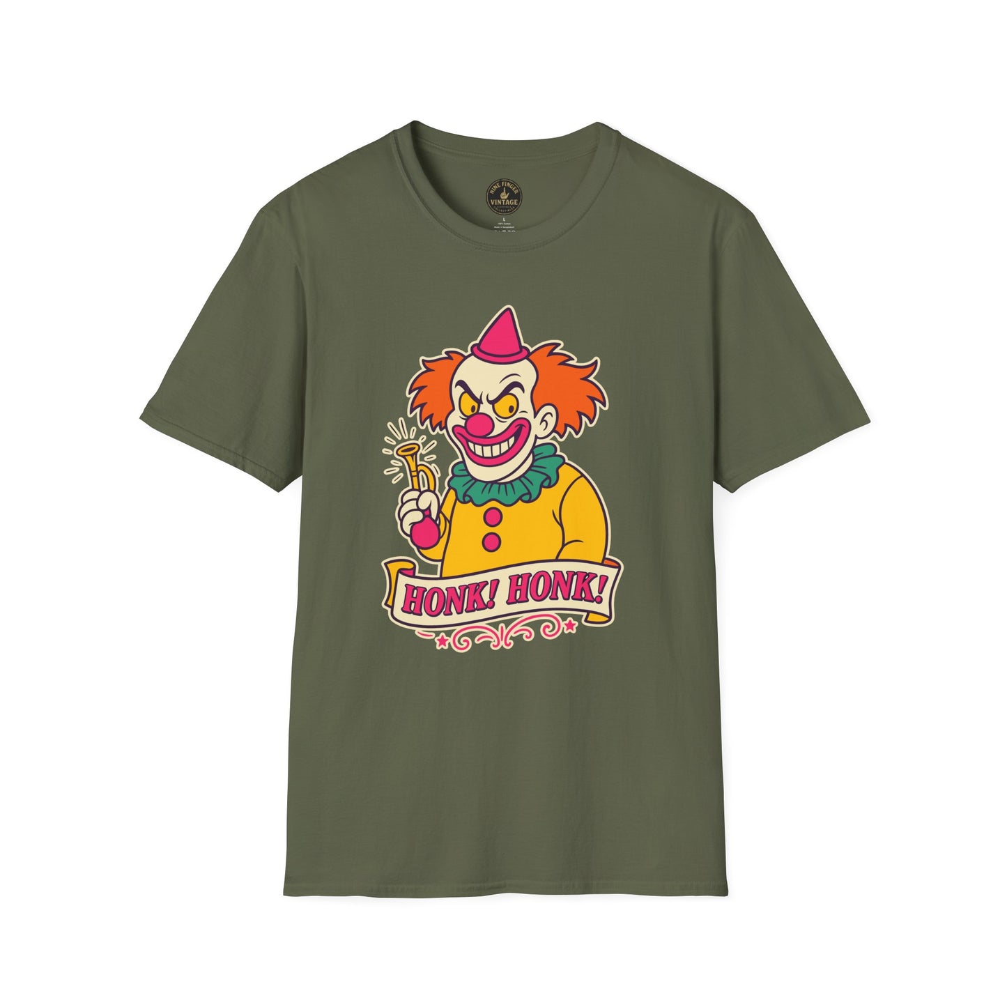 Retro Sinister Clown "Honk! Honk!" T-Shirt