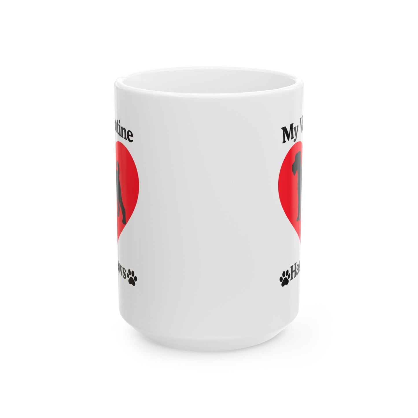 My Valentine Has Paws Airedale Terrier Valentine’s Day Mug (11oz, 15oz)