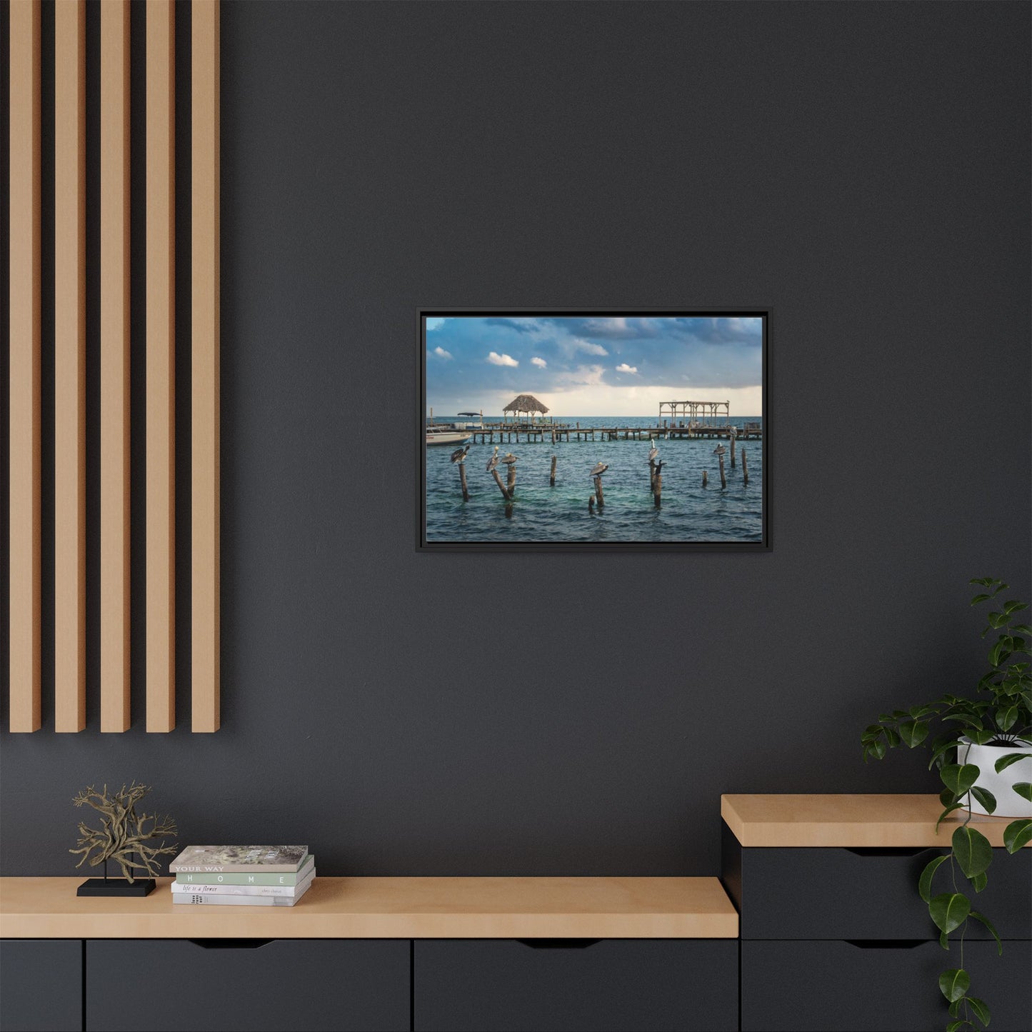 Seaside Pier Matte Canvas Print (Framed)