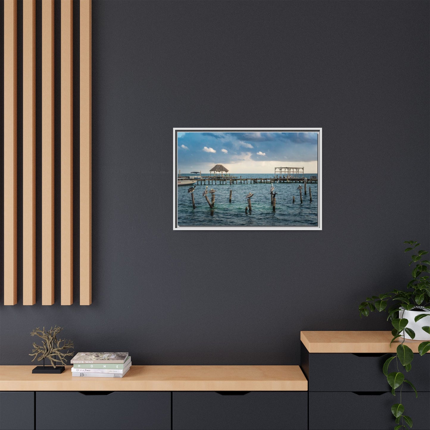 Seaside Pier Matte Canvas Print (Framed)