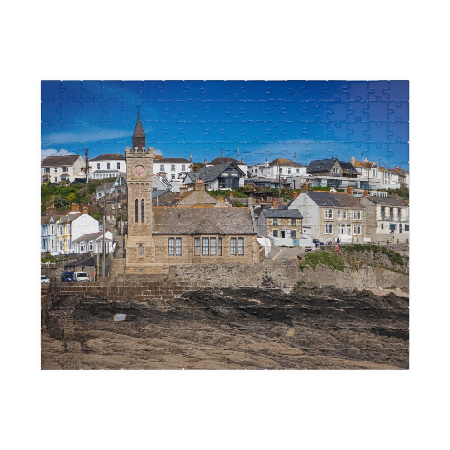 Porthleven Pier Church Puzzle — 520/1014/252/110-Piece Cornwall Jigsaw