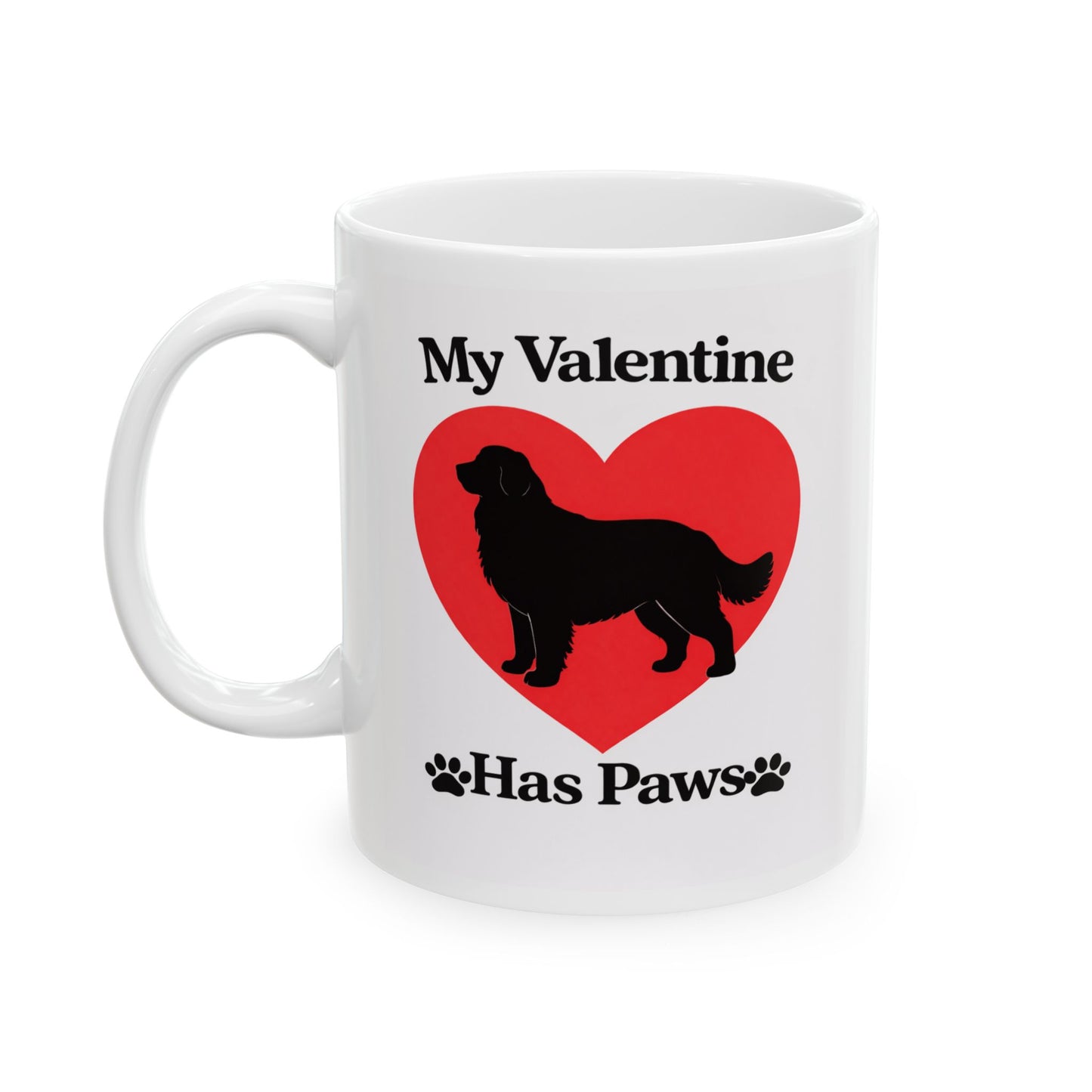My Valentine Has Paws Bernese Mountain Dog St Valentine's Day dog Cute Pet Lover Coffee Cup (11oz/15oz)