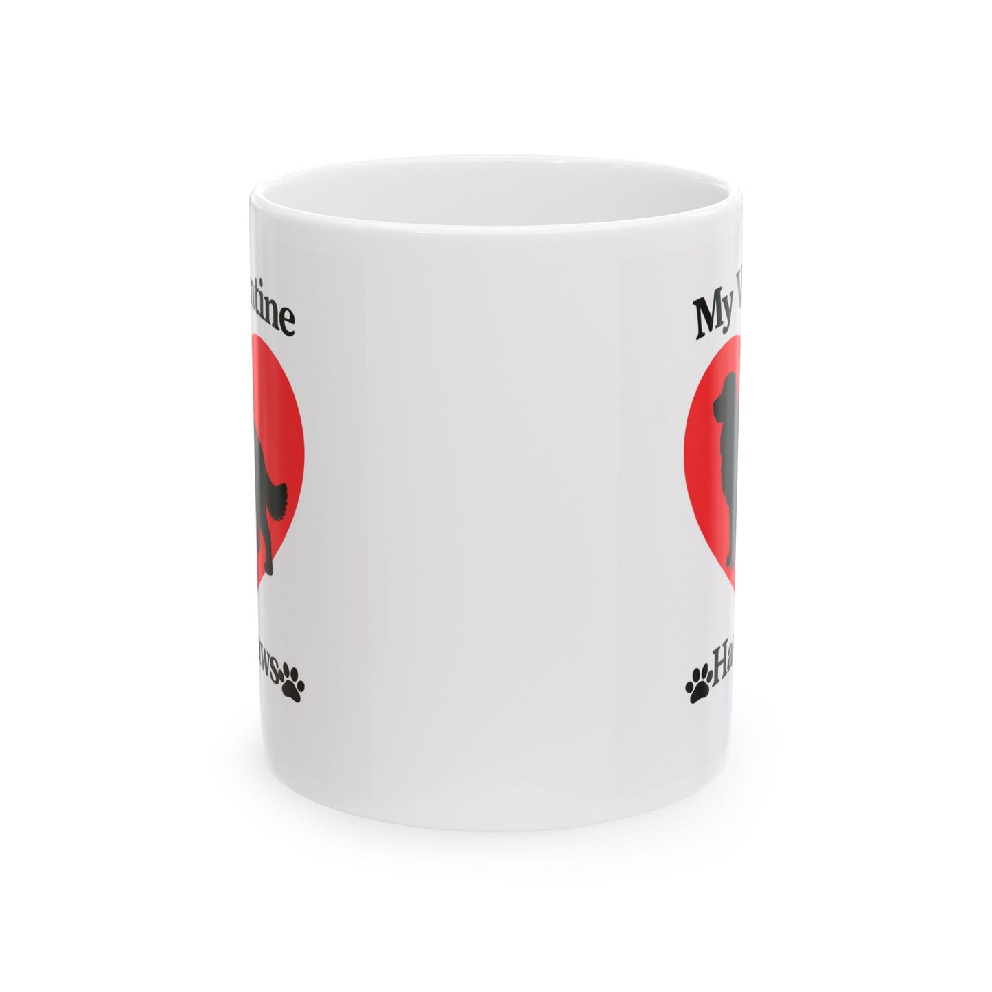 My Valentine Has Paws Bernese Mountain Dog St Valentine's Day dog Cute Pet Lover Coffee Cup (11oz/15oz)