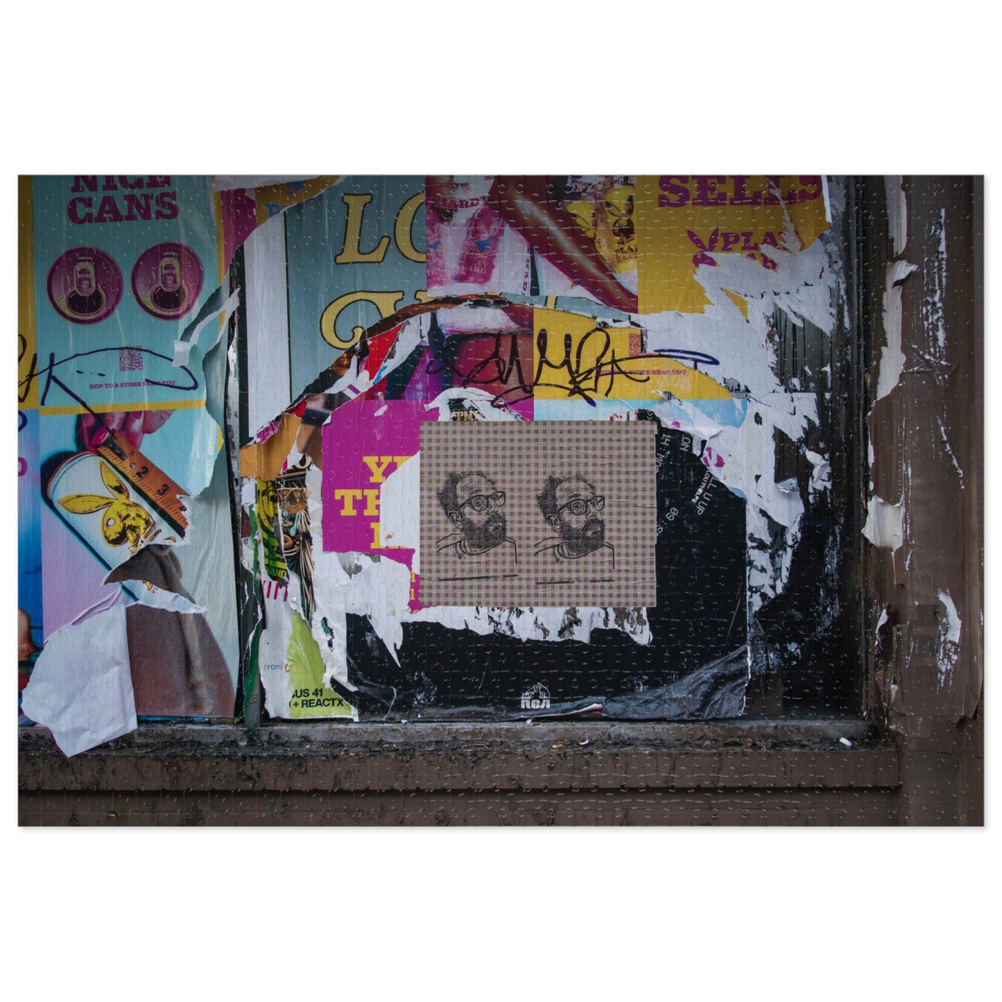 Chicago Logan Square Graffiti Puzzle with Tin
