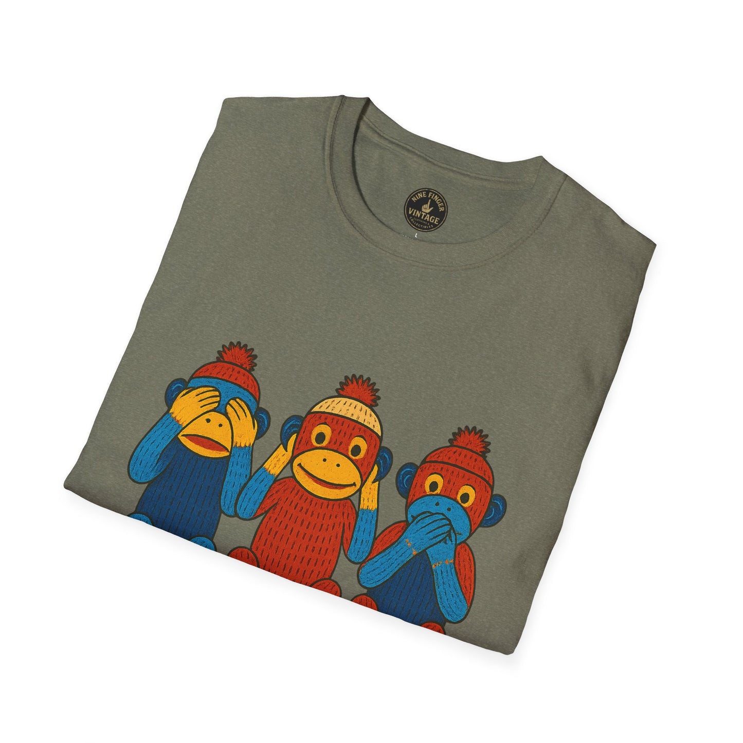 See No Evil Hear No Evil Speak No Evil T-Shirt | Sock Monkey Trio