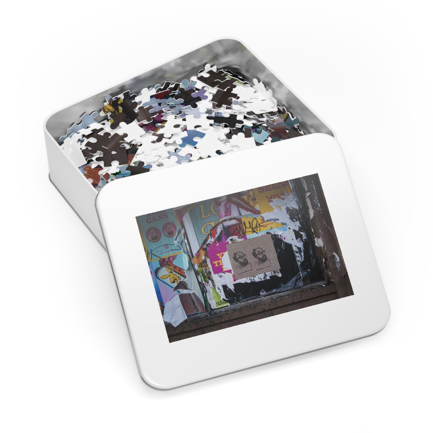 Chicago Logan Square Graffiti Puzzle with Tin