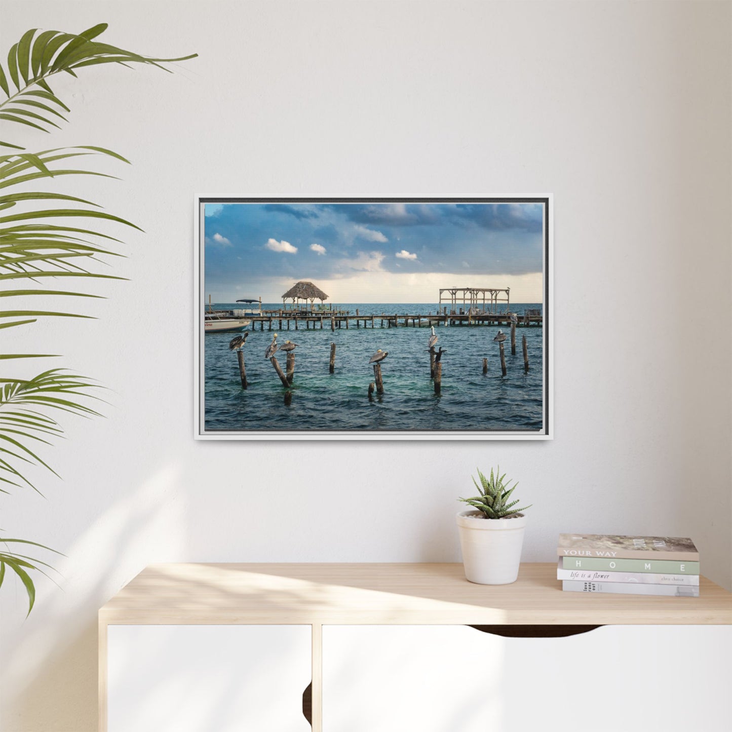 Seaside Pier Matte Canvas Print (Framed)