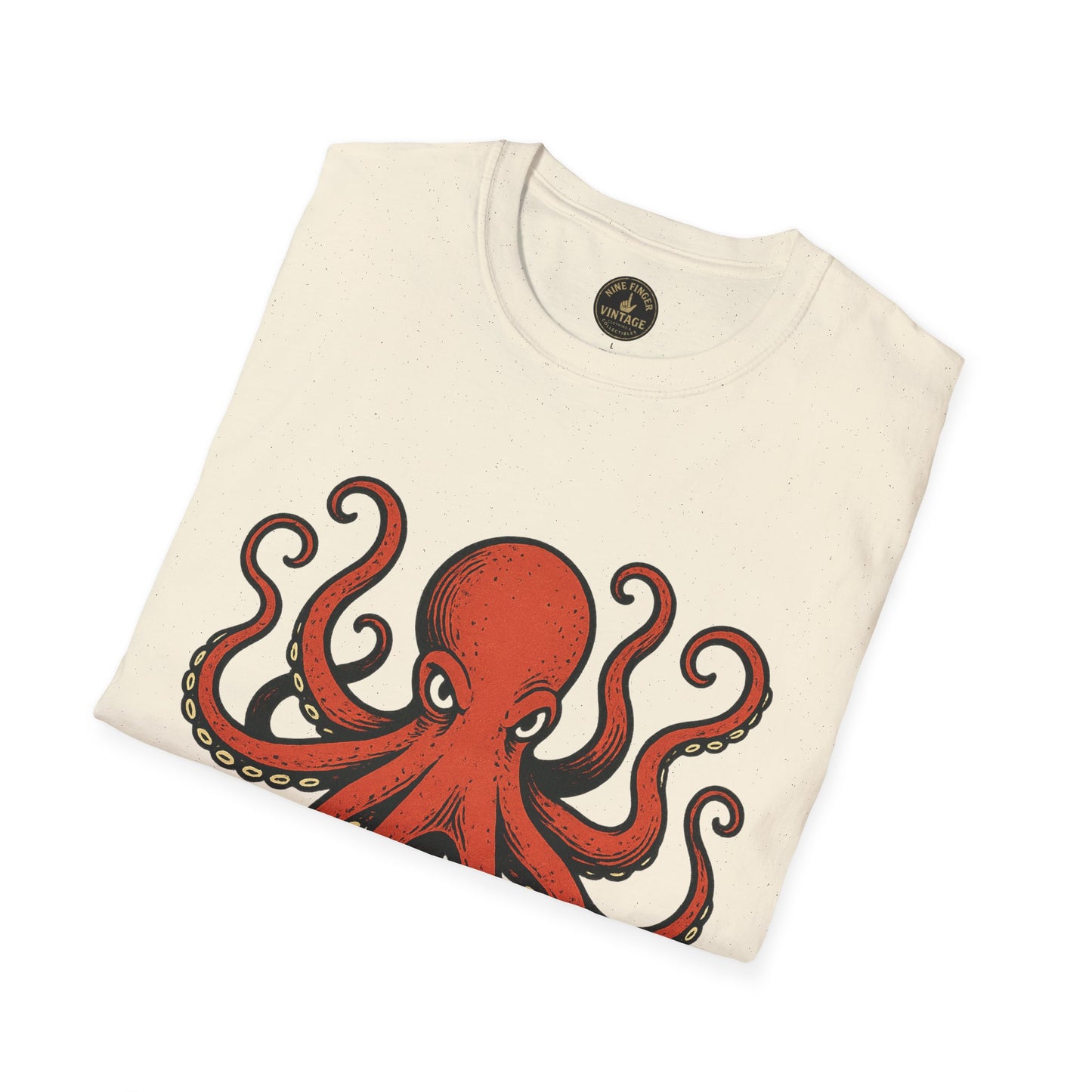 Red Octopus Illustration T-Shirt | Nautical Sea Creature Tee
