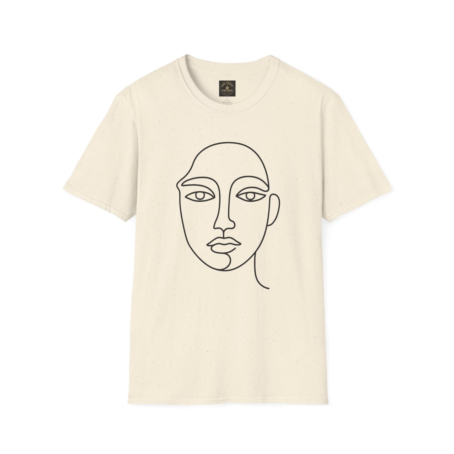Minimal Line Art Face T-Shirt — Modern Abstract Portrait Tee