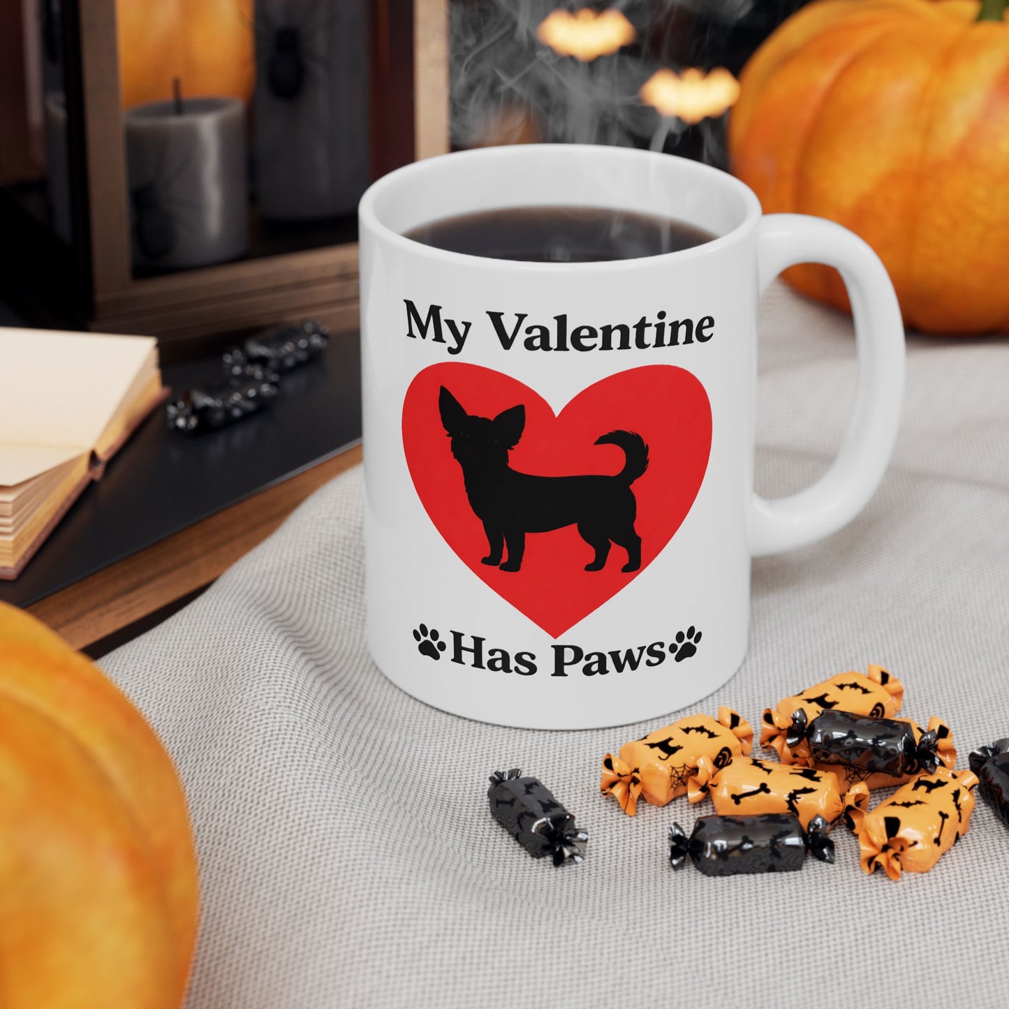 My Valentine Has Paws Chihuahua Valentine Mug (11oz, 15oz)