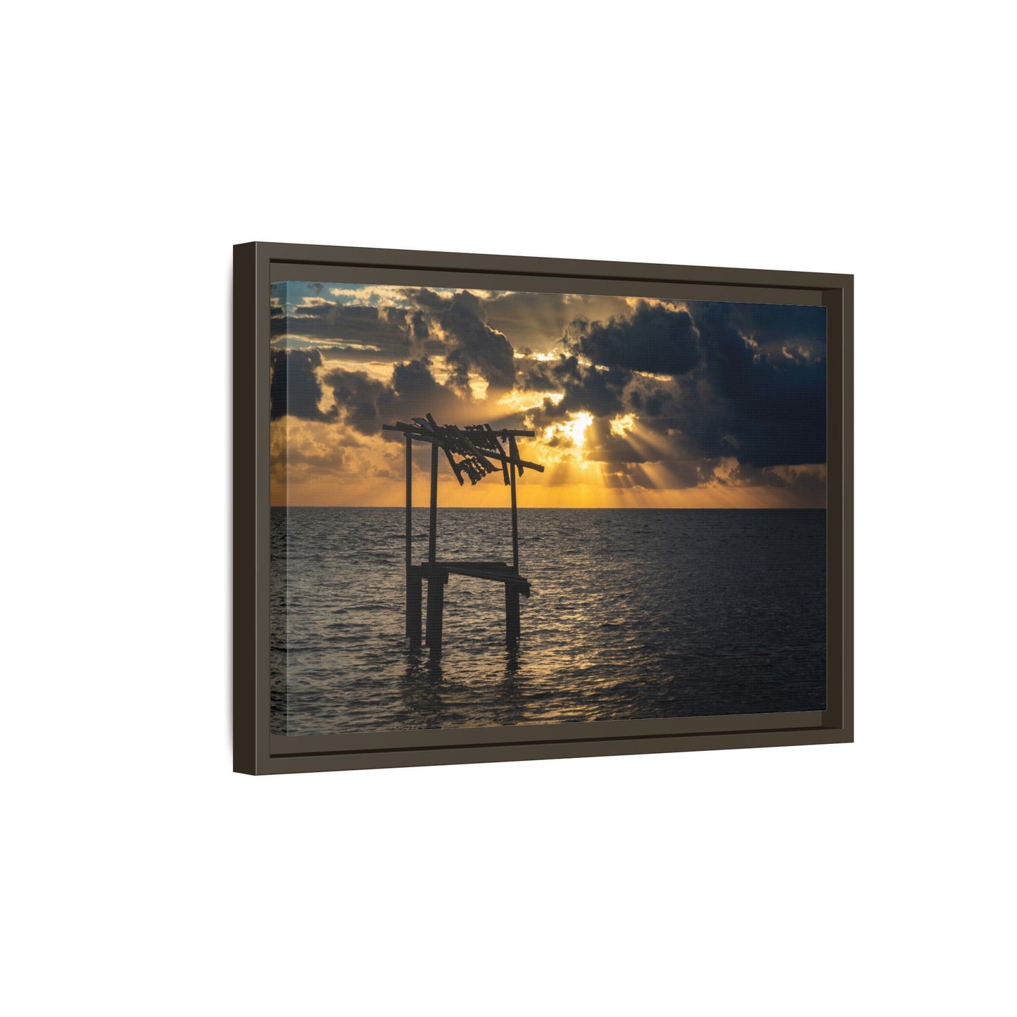 Caye Caulker Sunrise Canvas Print — Framed Matte Ocean Wall Art