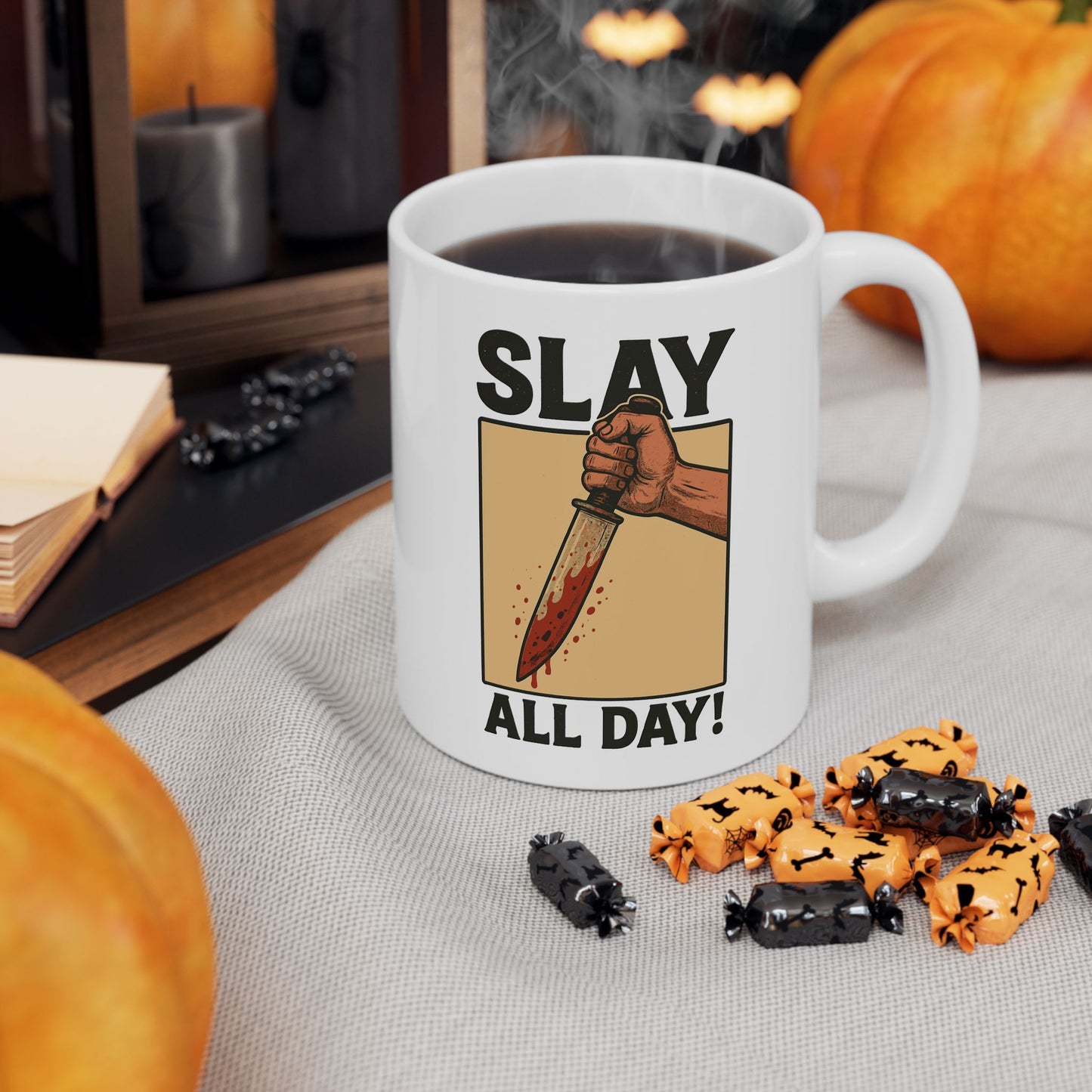 "Slay All Day" Ceramic Mug — 11oz Coffee Cup