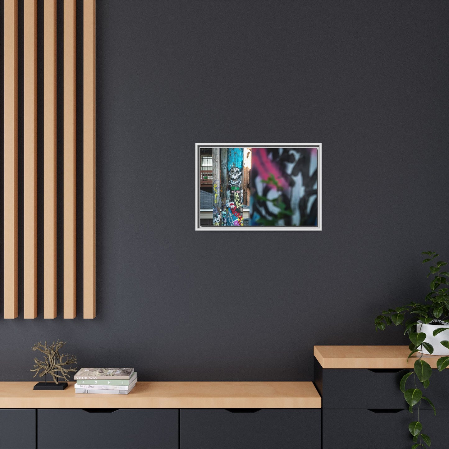 Logan Square Graffiti Matte Canvas Framed — Chicago Street Art Wall Decor