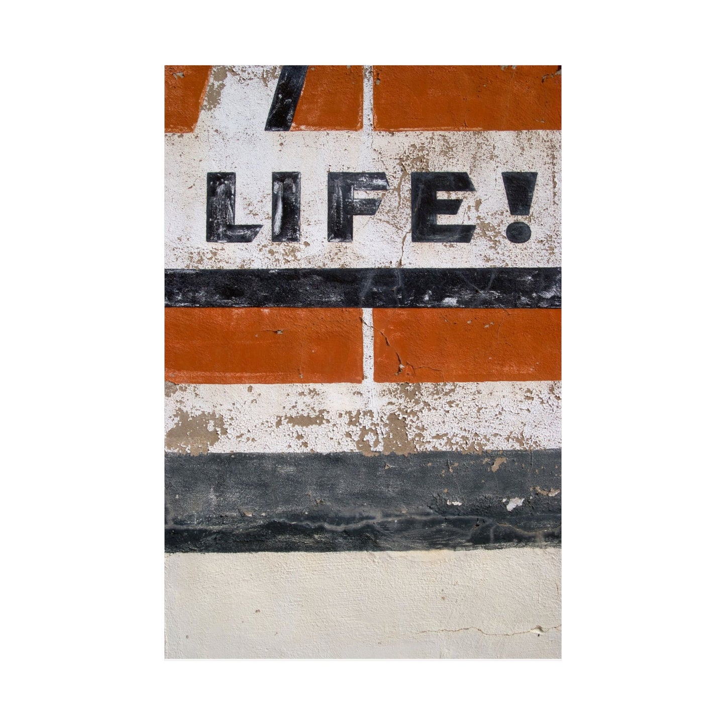 Retro 'LIFE!' Typography Poster Matte Vertical Poster | Vintage Stripes