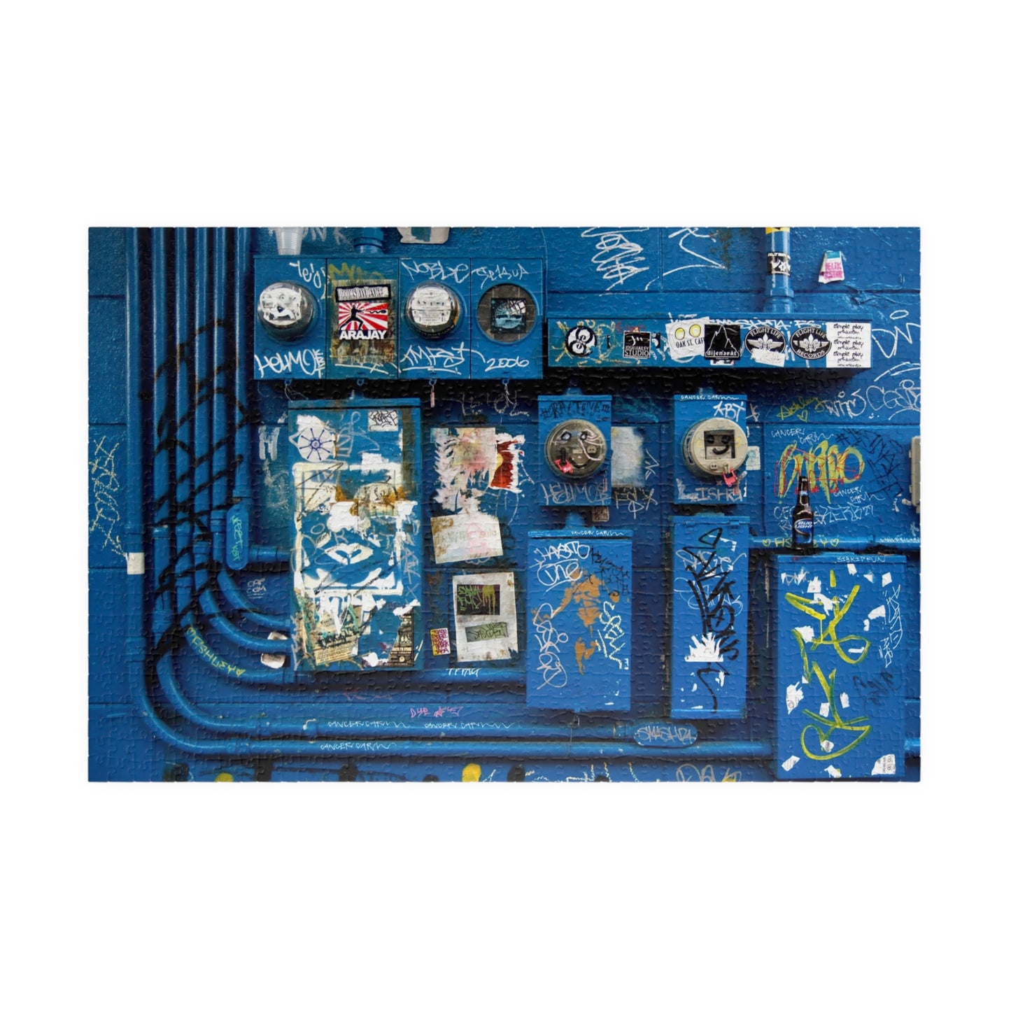 Blue Graffiti Urban Wall Jigsaw Puzzle — 110/252/520/1014-Piece