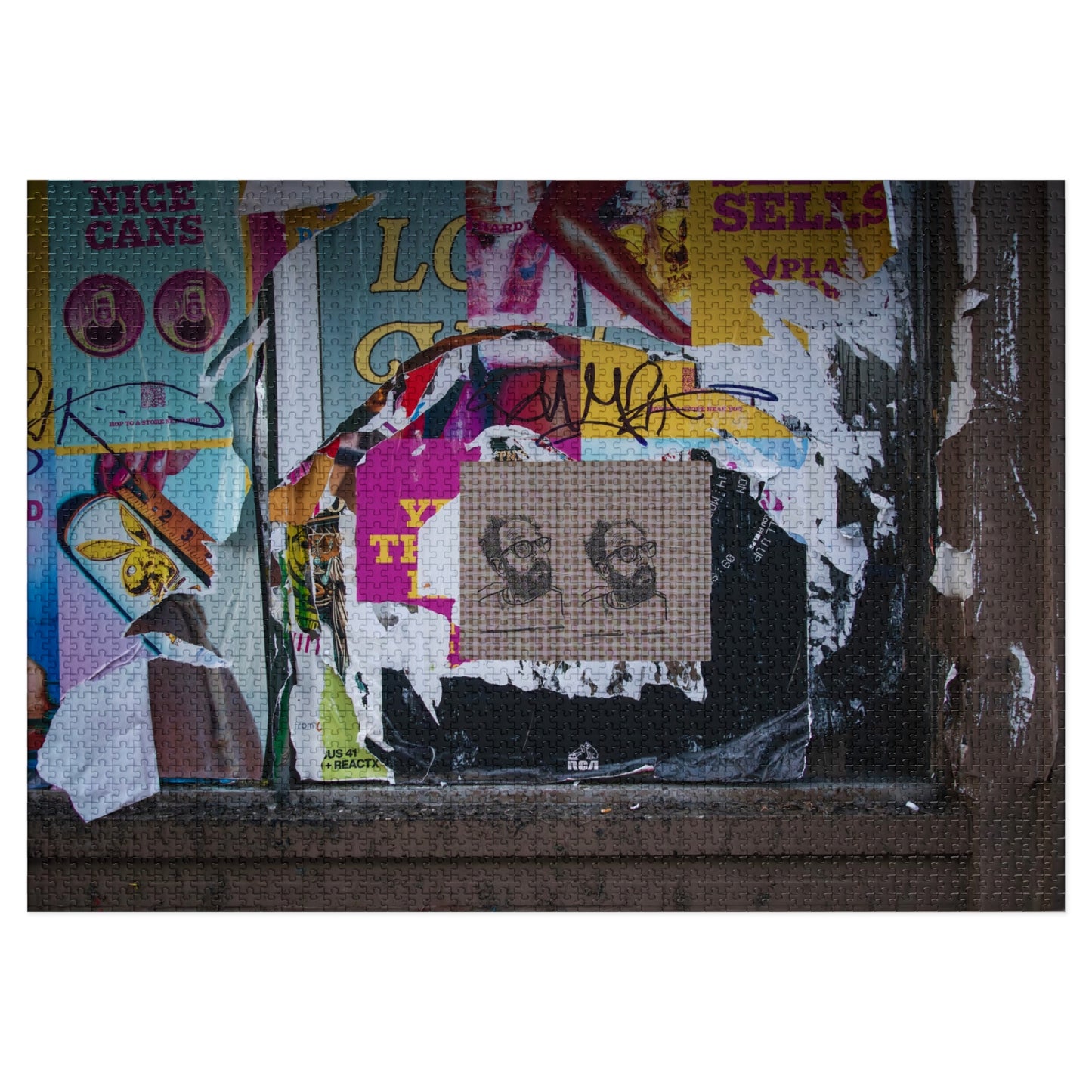 Chicago Logan Square Graffiti Puzzle with Tin
