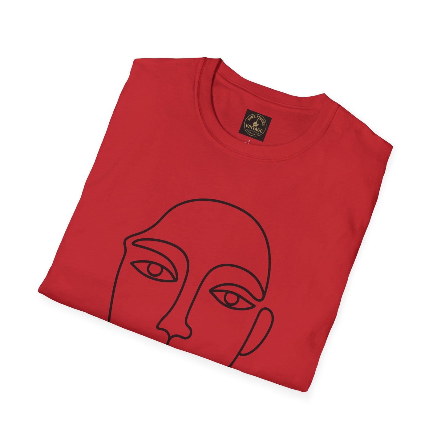 Minimal Line Art Face T-Shirt — Modern Abstract Portrait Tee