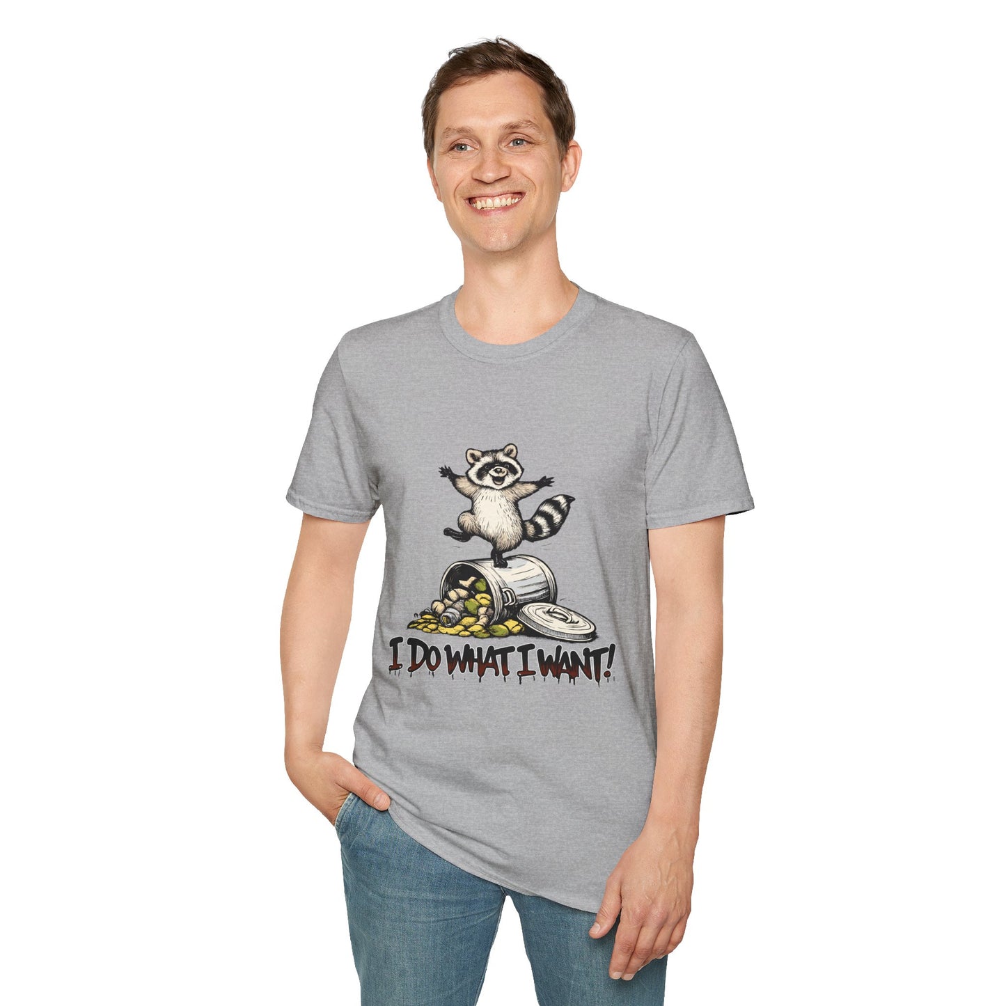 Retro Dancing Raccoon 'I Do What I Want!' T-Shirt