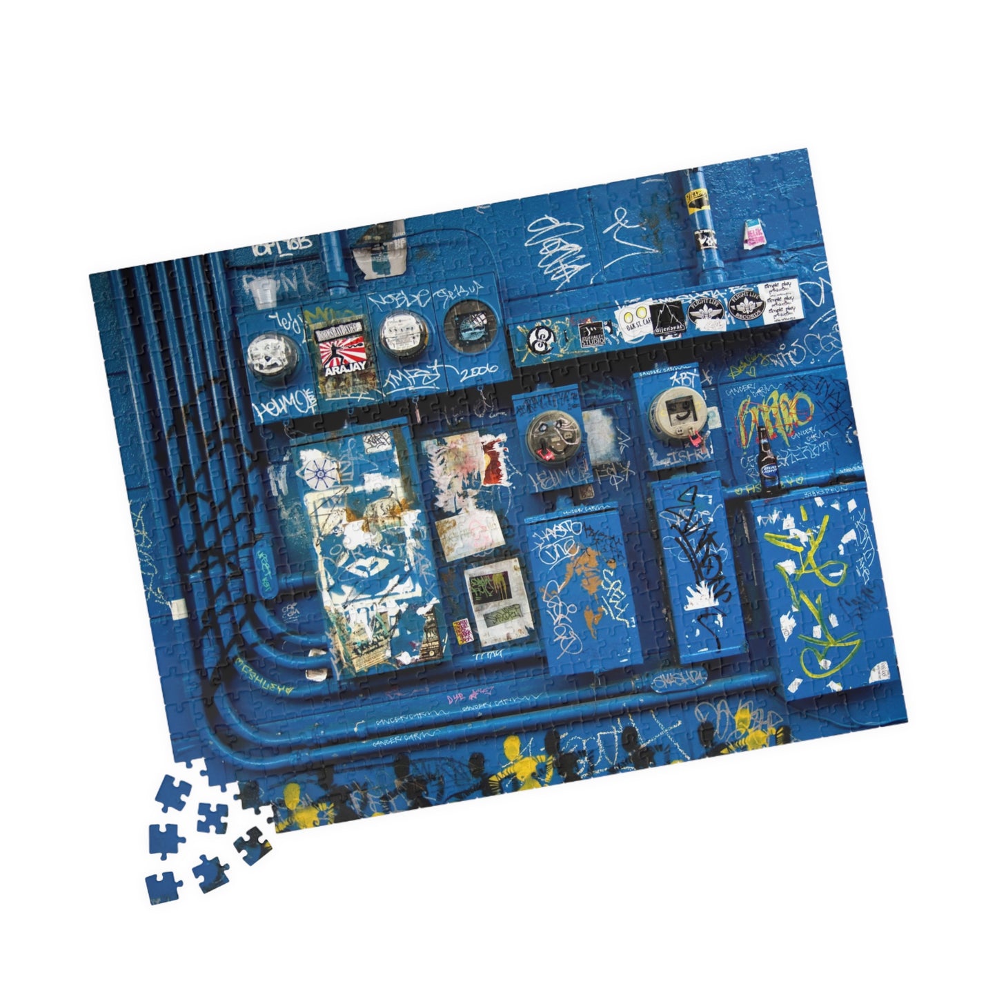 Blue Graffiti Urban Wall Jigsaw Puzzle — 110/252/520/1014-Piece