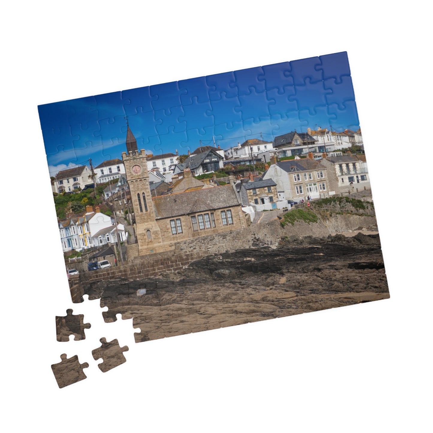 Porthleven Pier Church Puzzle — 520/1014/252/110-Piece Cornwall Jigsaw
