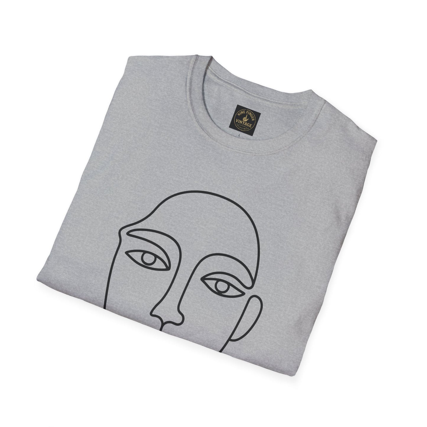 Minimal Line Art Face T-Shirt — Modern Abstract Portrait Tee