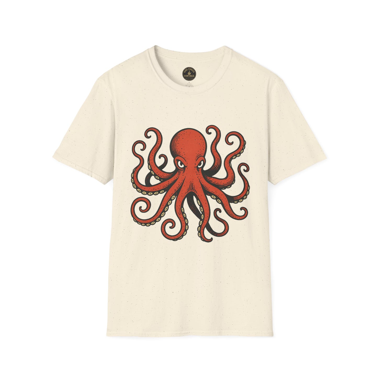 Red Octopus Illustration T-Shirt | Nautical Sea Creature Tee