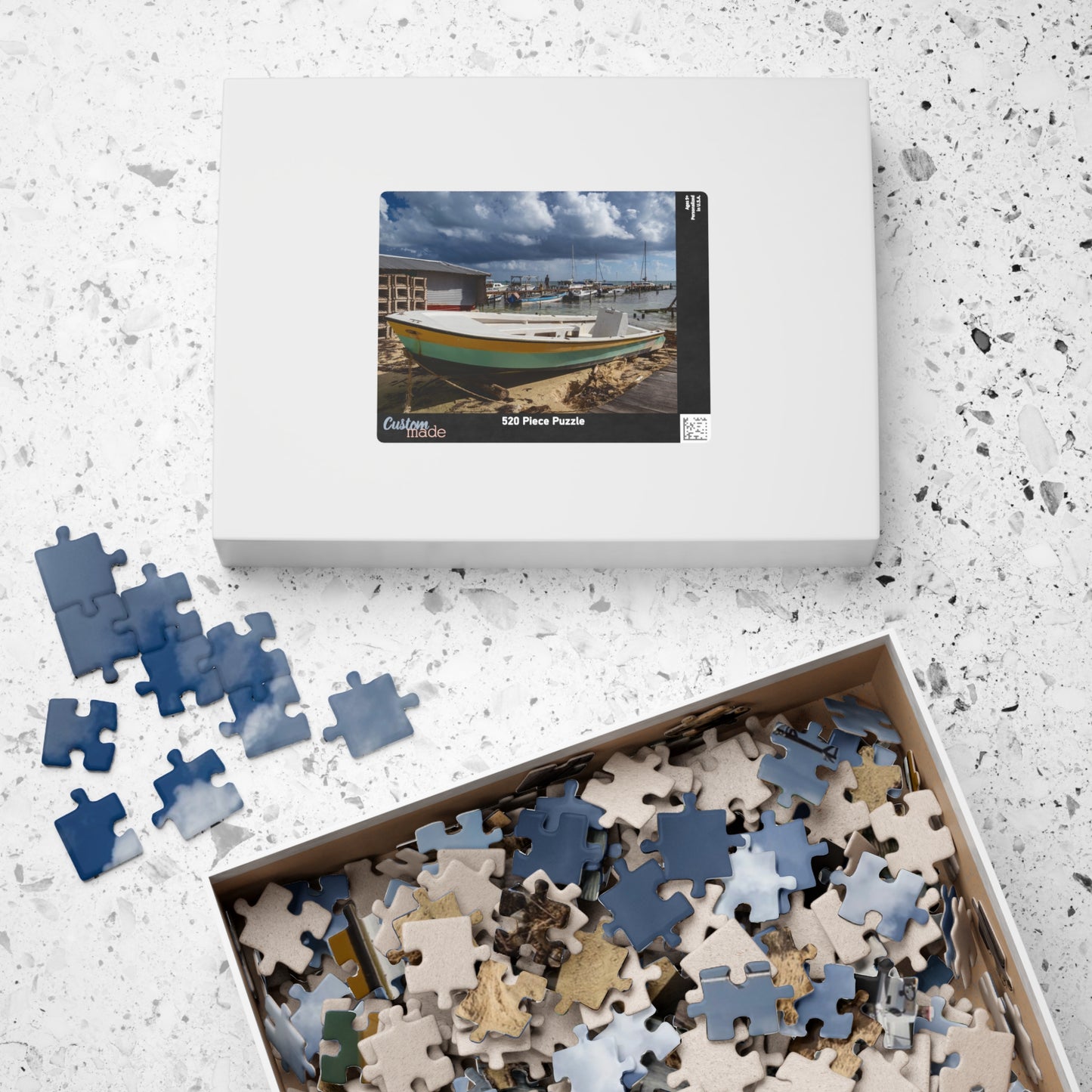 Caye Caulker Fishing Boat Puzzle — 520-Piece Scenic Belize Jigsaw