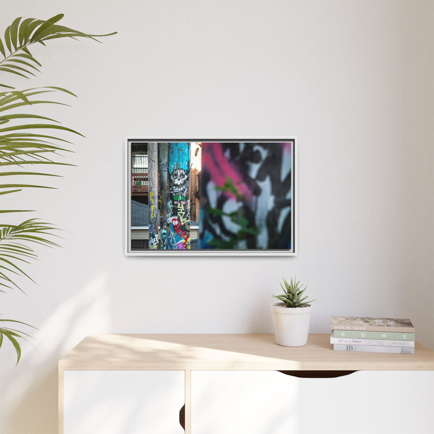 Logan Square Graffiti Matte Canvas Framed — Chicago Street Art Wall Decor