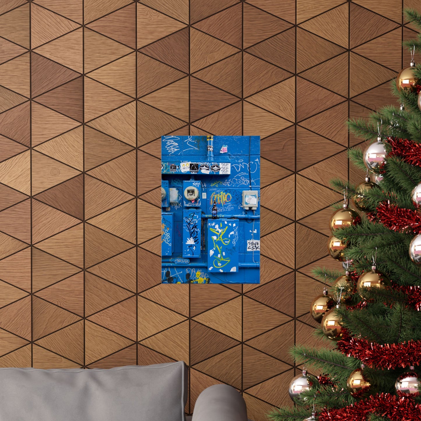 Blue Graffiti Street Art Poster | Urban Utility Boxes Photography