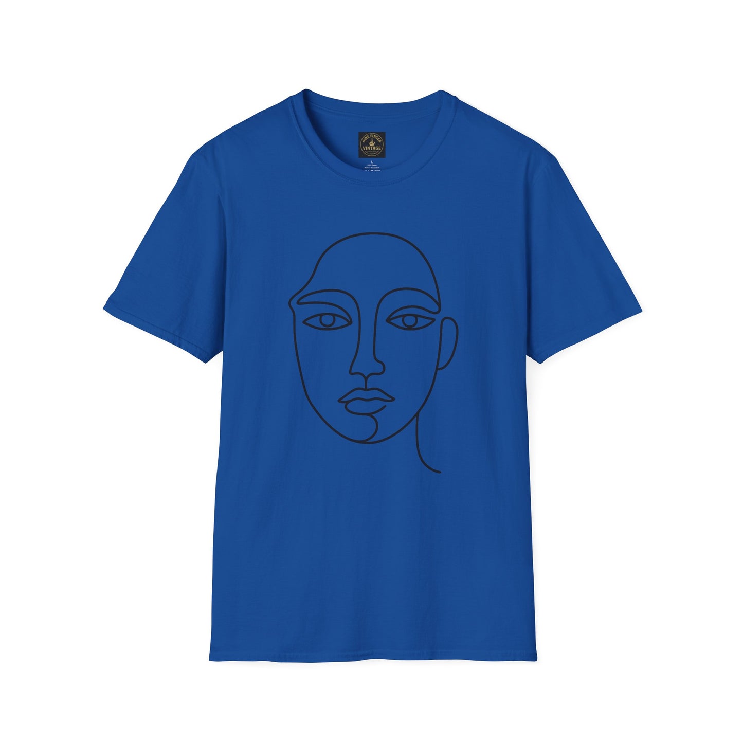 Minimal Line Art Face T-Shirt — Modern Abstract Portrait Tee