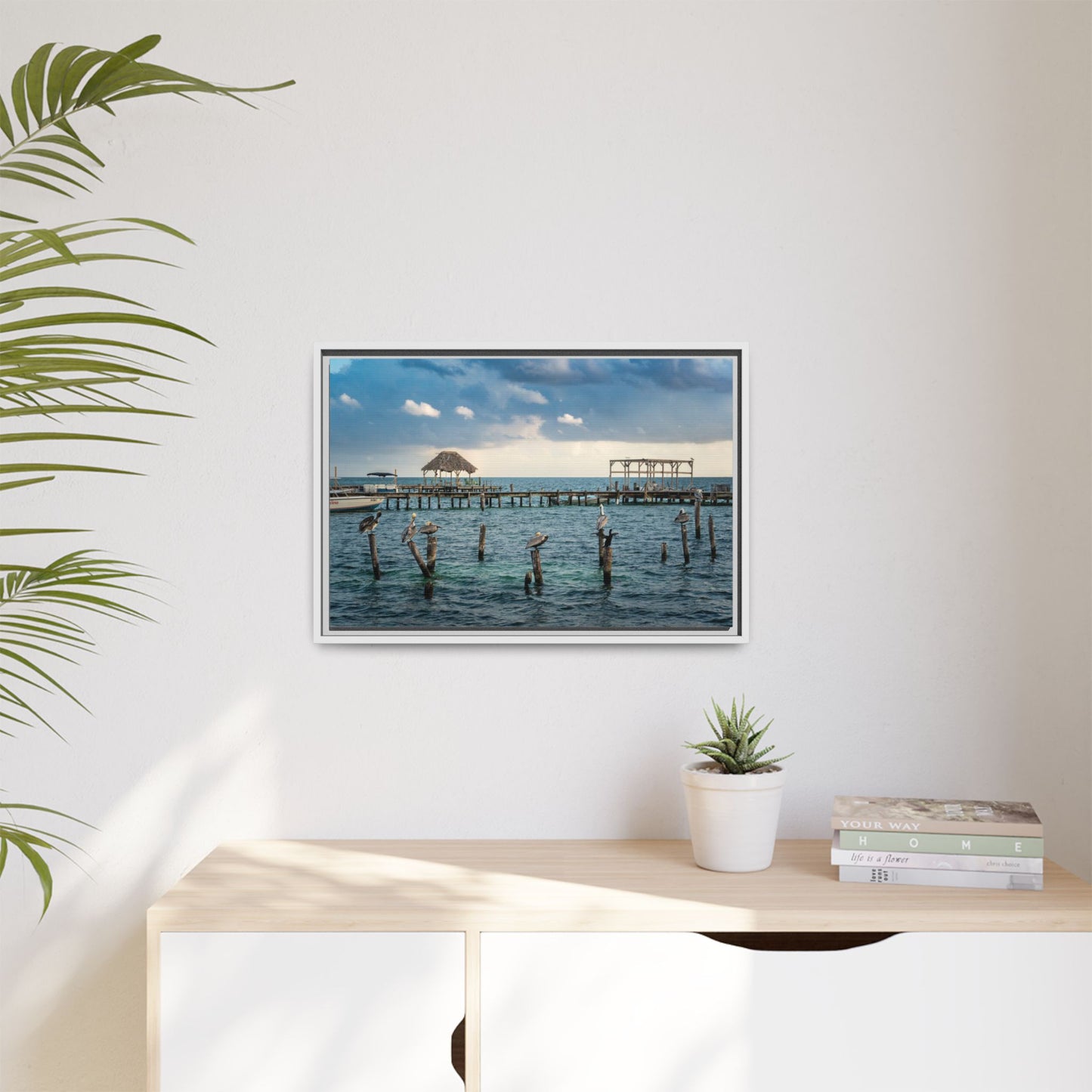 Seaside Pier Matte Canvas Print (Framed)