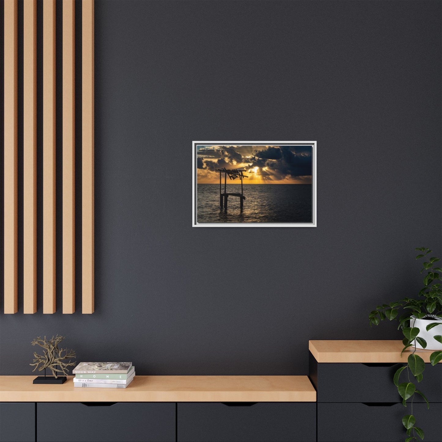 Caye Caulker Sunrise Canvas Print — Framed Matte Ocean Wall Art