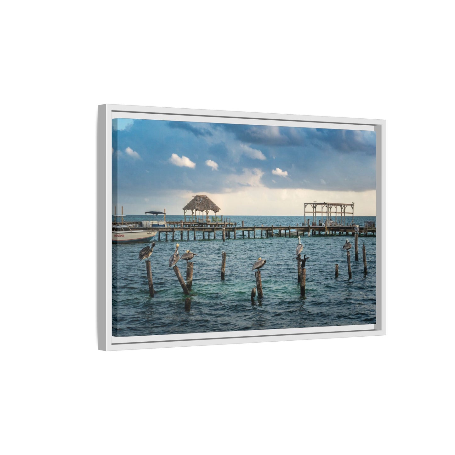 Seaside Pier Matte Canvas Print (Framed)