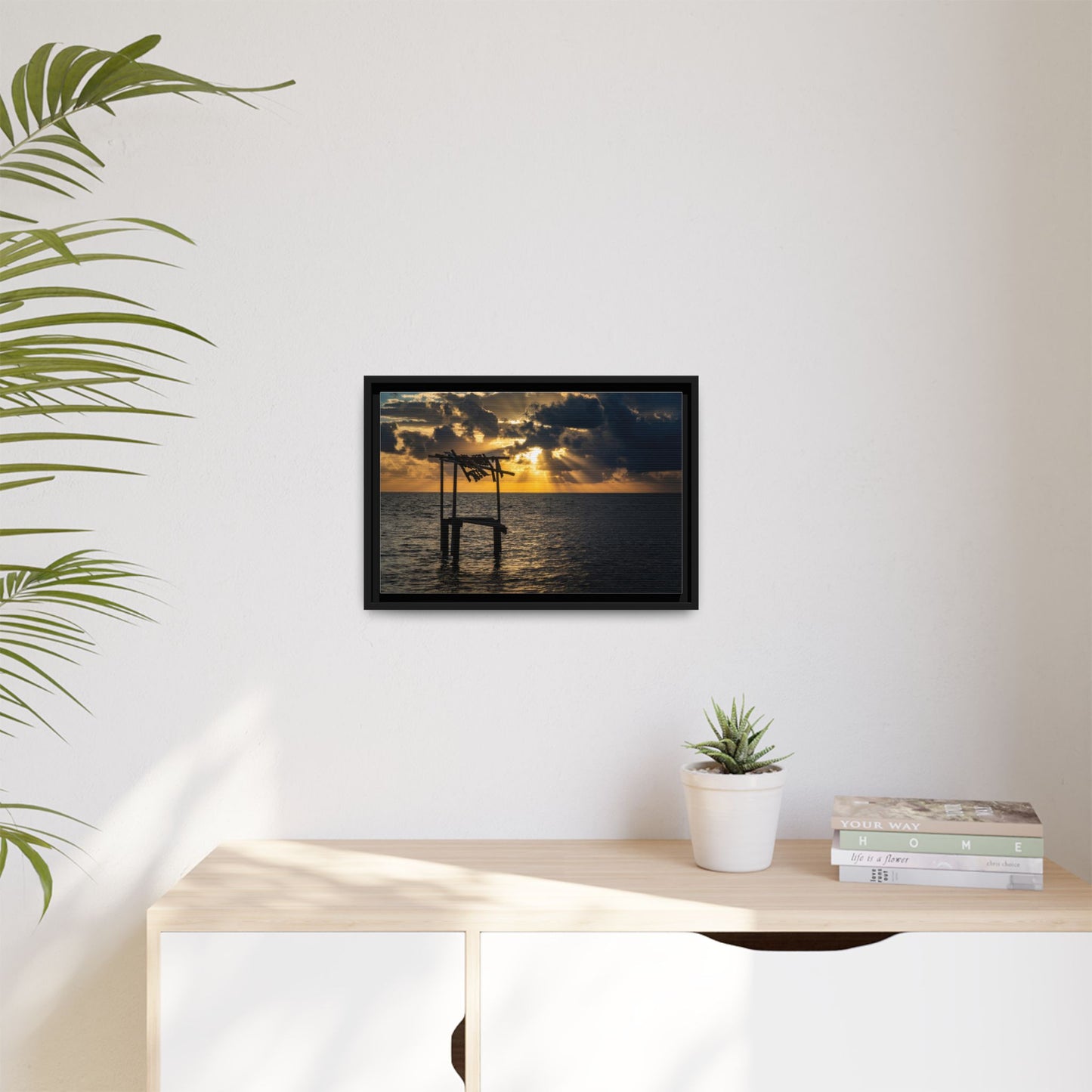 Caye Caulker Sunrise Canvas Print — Framed Matte Ocean Wall Art
