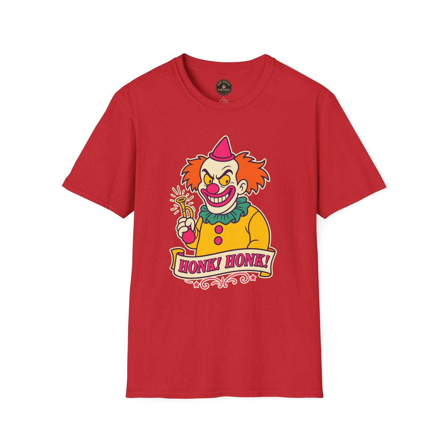 Retro Sinister Clown "Honk! Honk!" T-Shirt