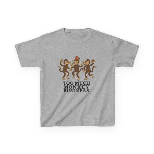 Too Much Monkey Business Kids Tee | Dancing Monkeys Graphic