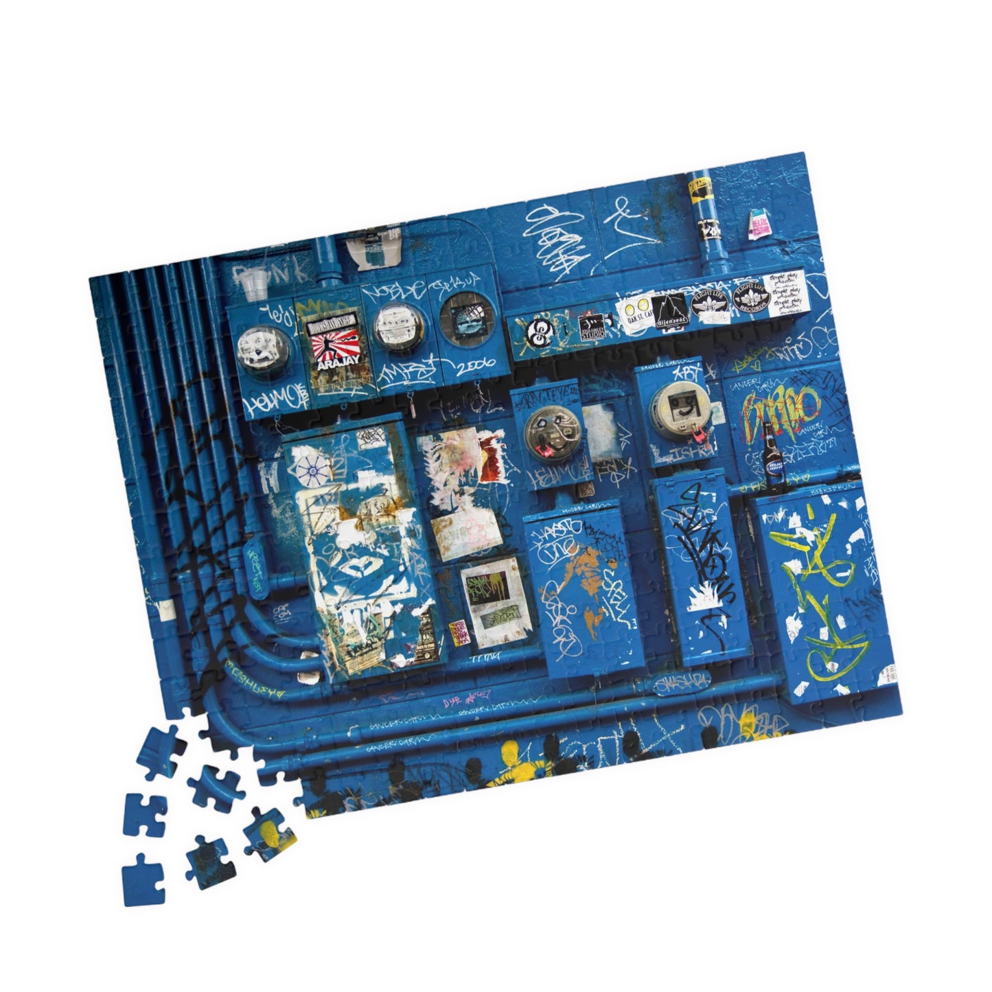 Blue Graffiti Urban Wall Jigsaw Puzzle — 110/252/520/1014-Piece