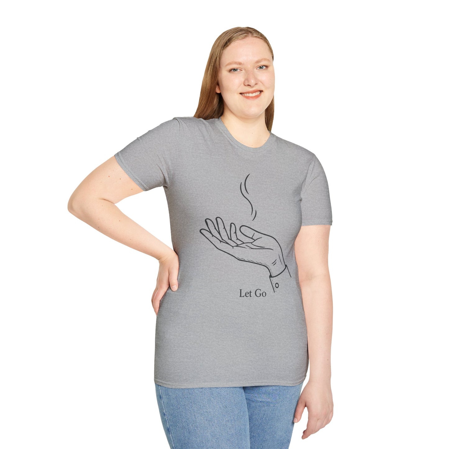 "Let Go" Hand Illustration Minimalist Mindfulness T-Shirt