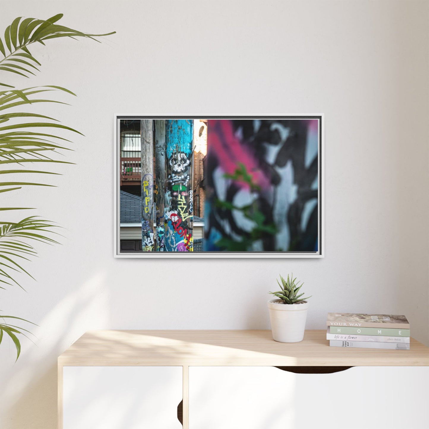 Logan Square Graffiti Matte Canvas Framed — Chicago Street Art Wall Decor