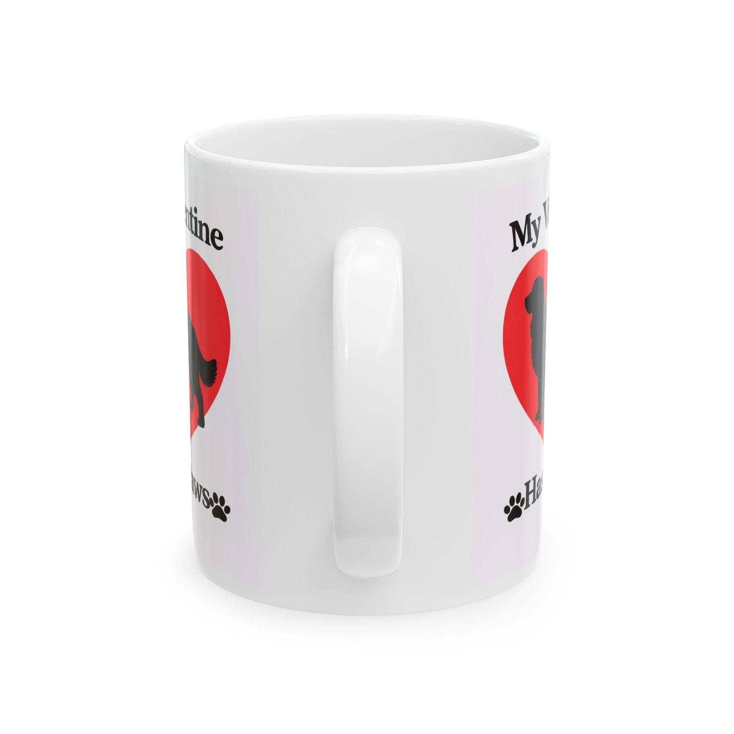 My Valentine Has Paws Bernese Mountain Dog St Valentine's Day dog Cute Pet Lover Coffee Cup (11oz/15oz)