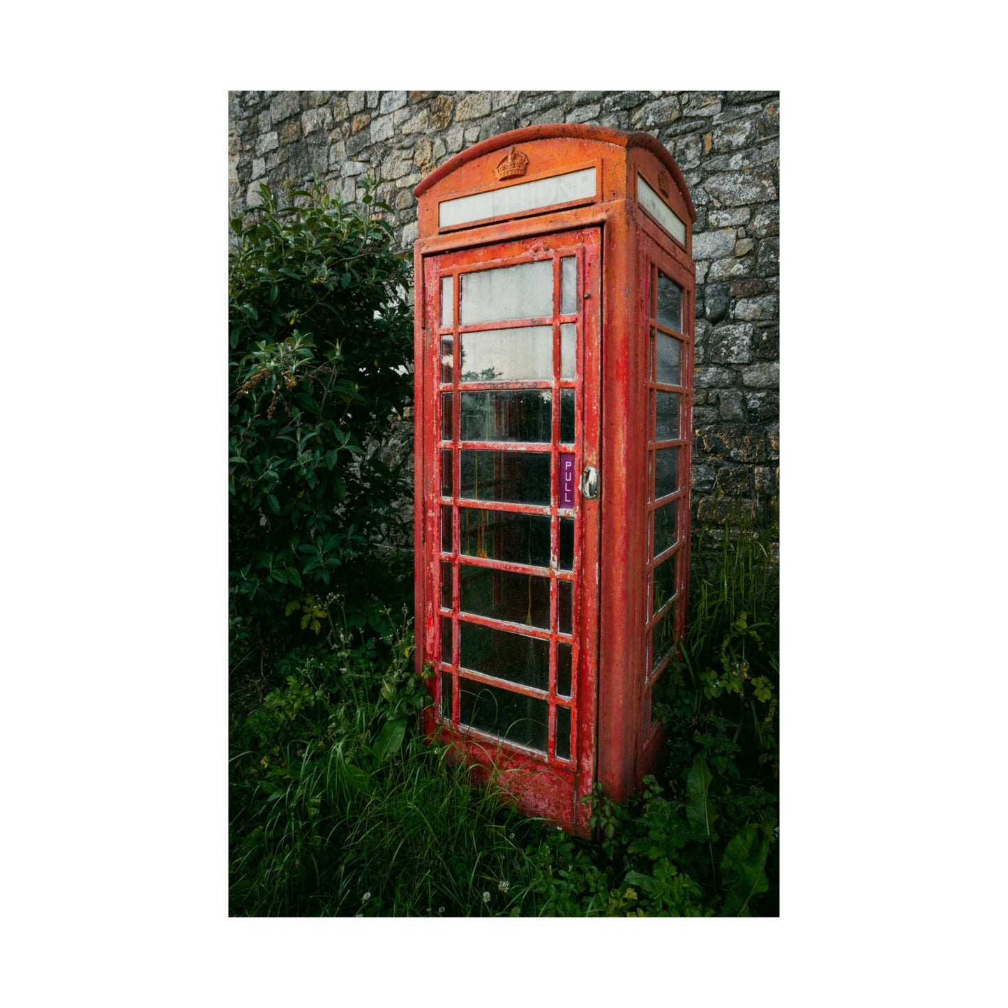 Red British Phone Booth Matte Poster | Vintage Telephone Box Wall Art
