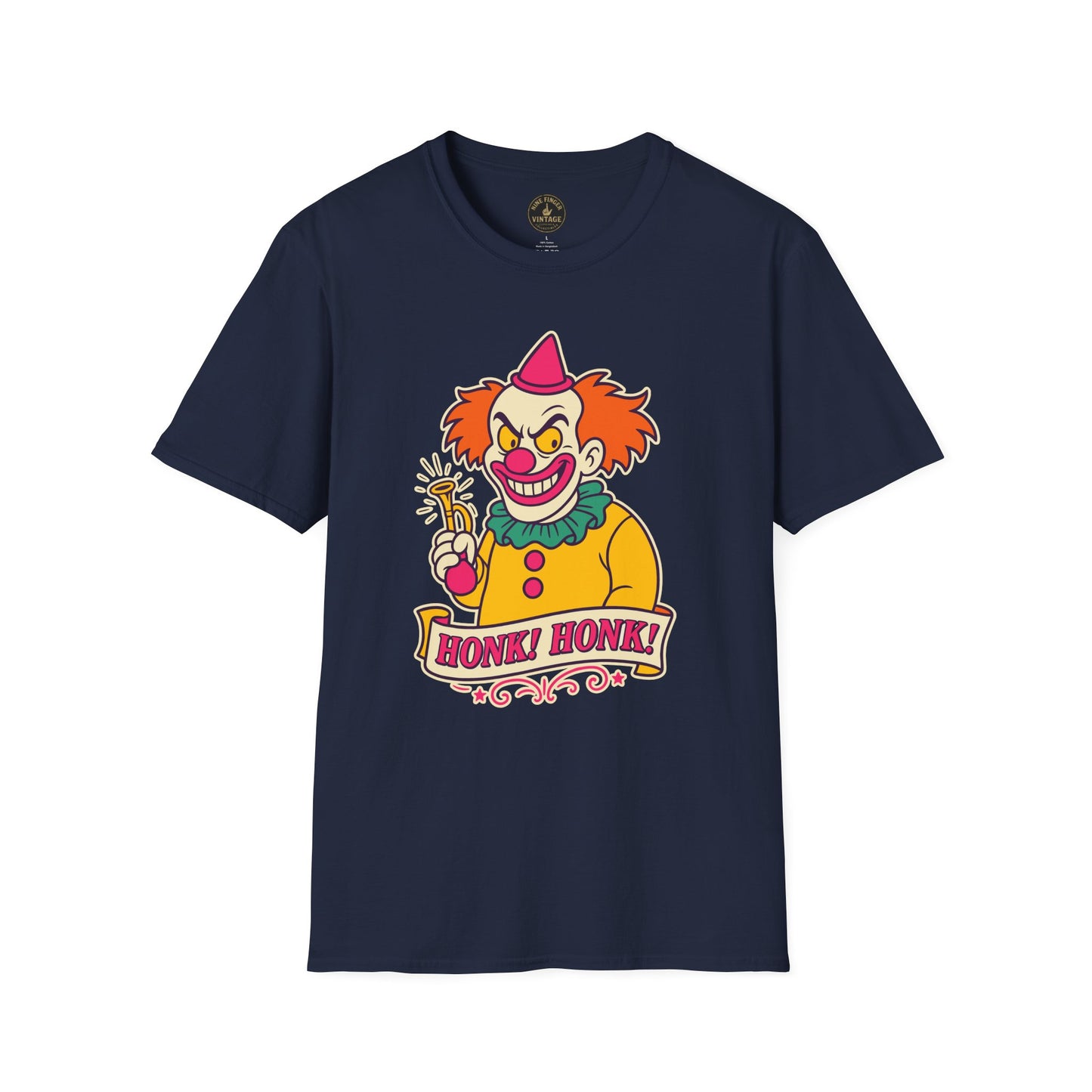 Retro Sinister Clown "Honk! Honk!" T-Shirt