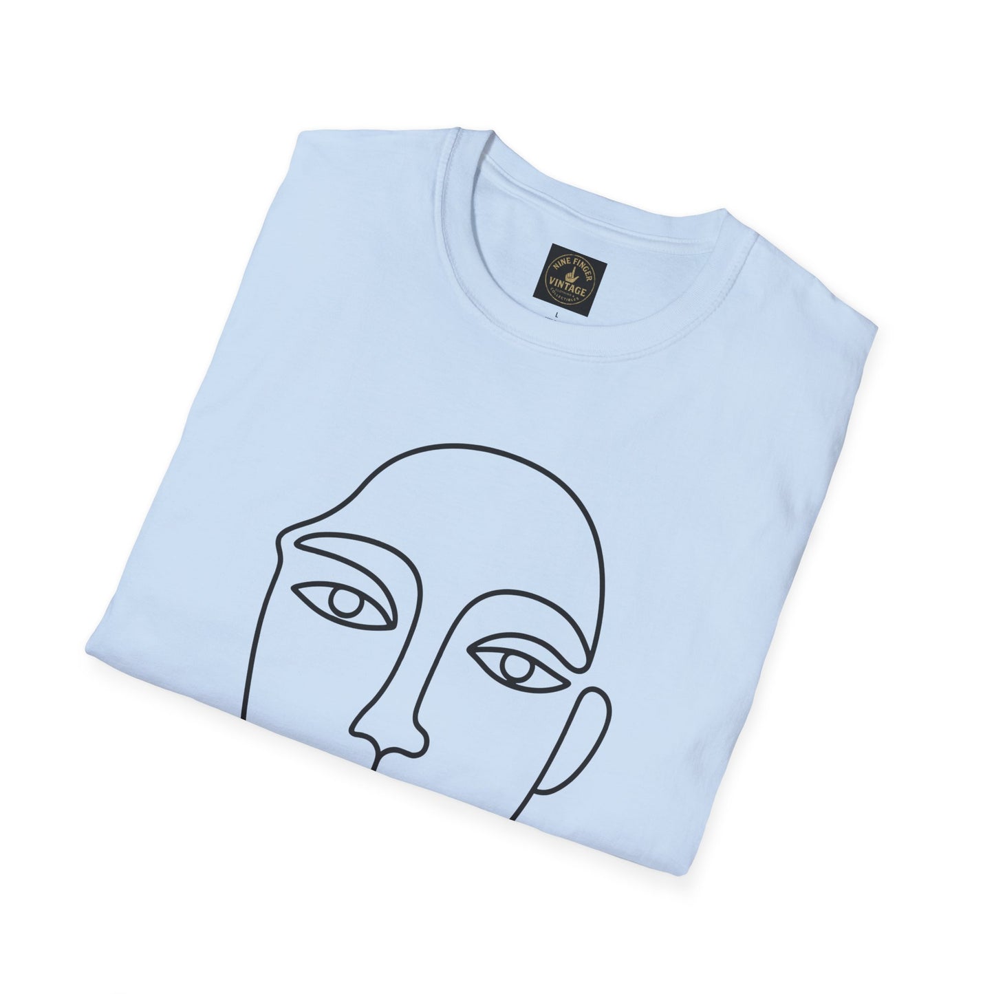 Minimal Line Art Face T-Shirt — Modern Abstract Portrait Tee