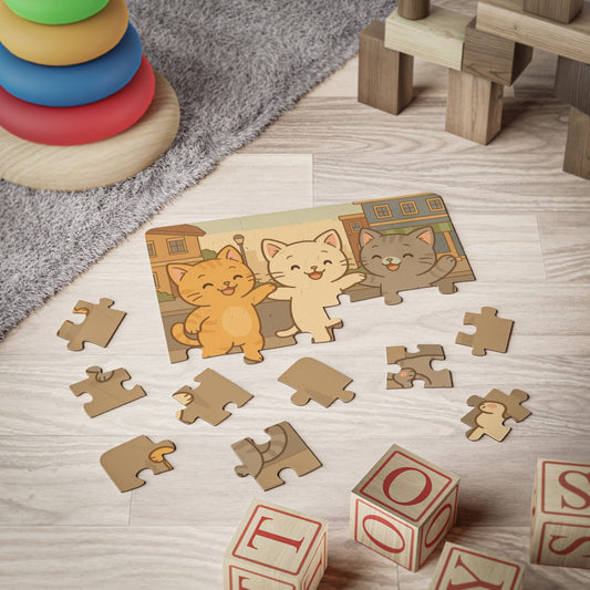 Kids' Puzzle Happy Dancing Cats 30 Piece Jigsaw Puzzle